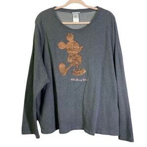 DISNEY PARKS Sweatshirt‎ Walt Disney Store Mickey Mouse Reversible Sequin